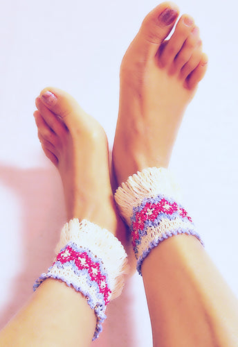Wide Crochet Ankle Cuff.
