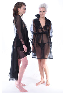 Midnight Silk Organza Trench - Lingerie, Tights, Stocking, Leggings, gigi*k