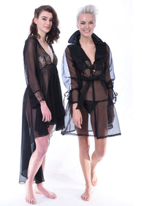 Midnight Silk Organza Trench - Lingerie, Tights, Stocking, Leggings, gigi*k