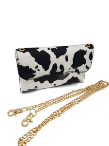 Karl Cow Print Shoulder Bag