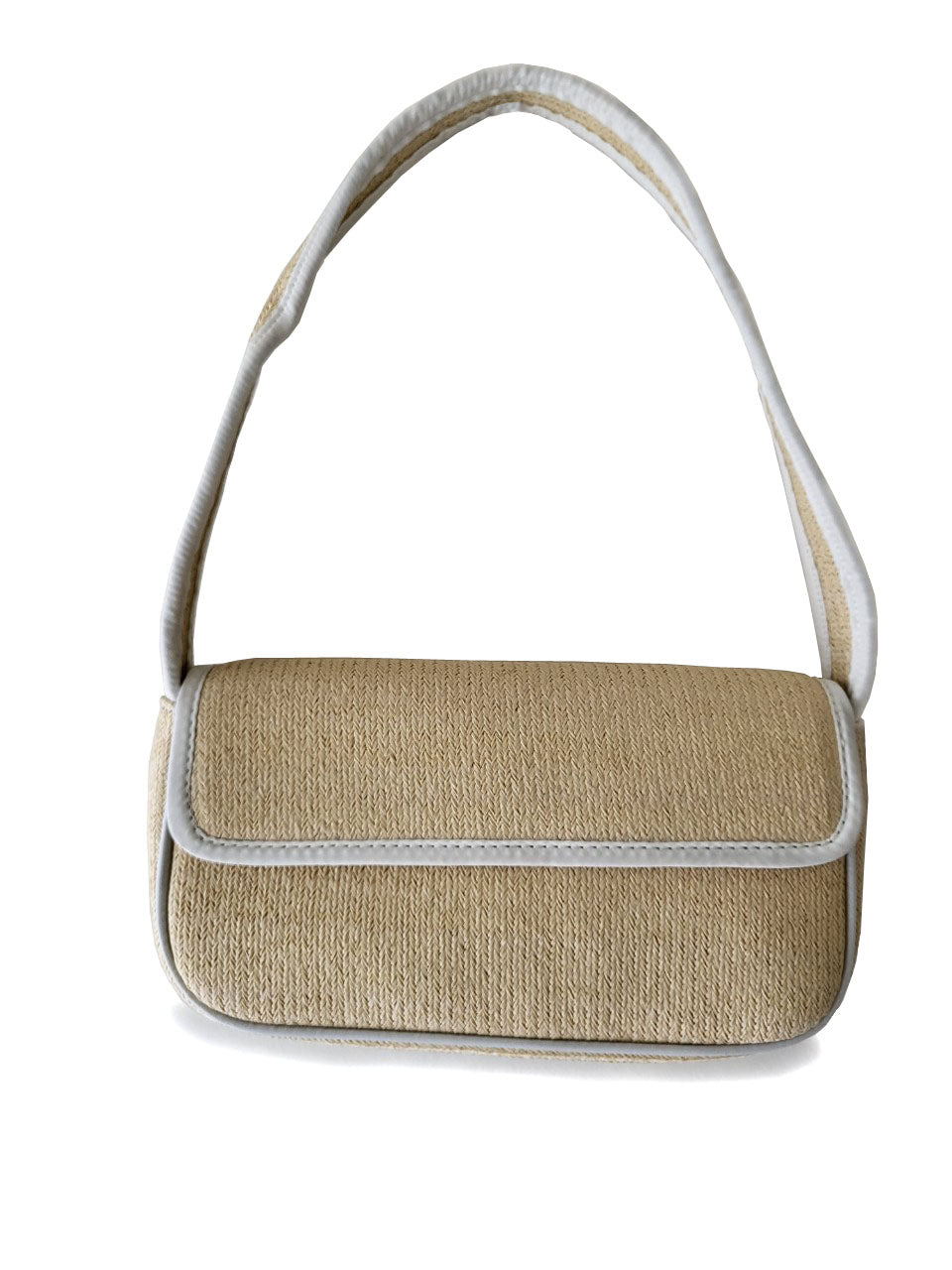 Laurent Straw Shoulder Bag