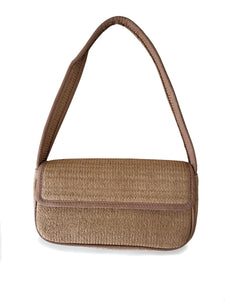 Laurent Straw Shoulder Bag